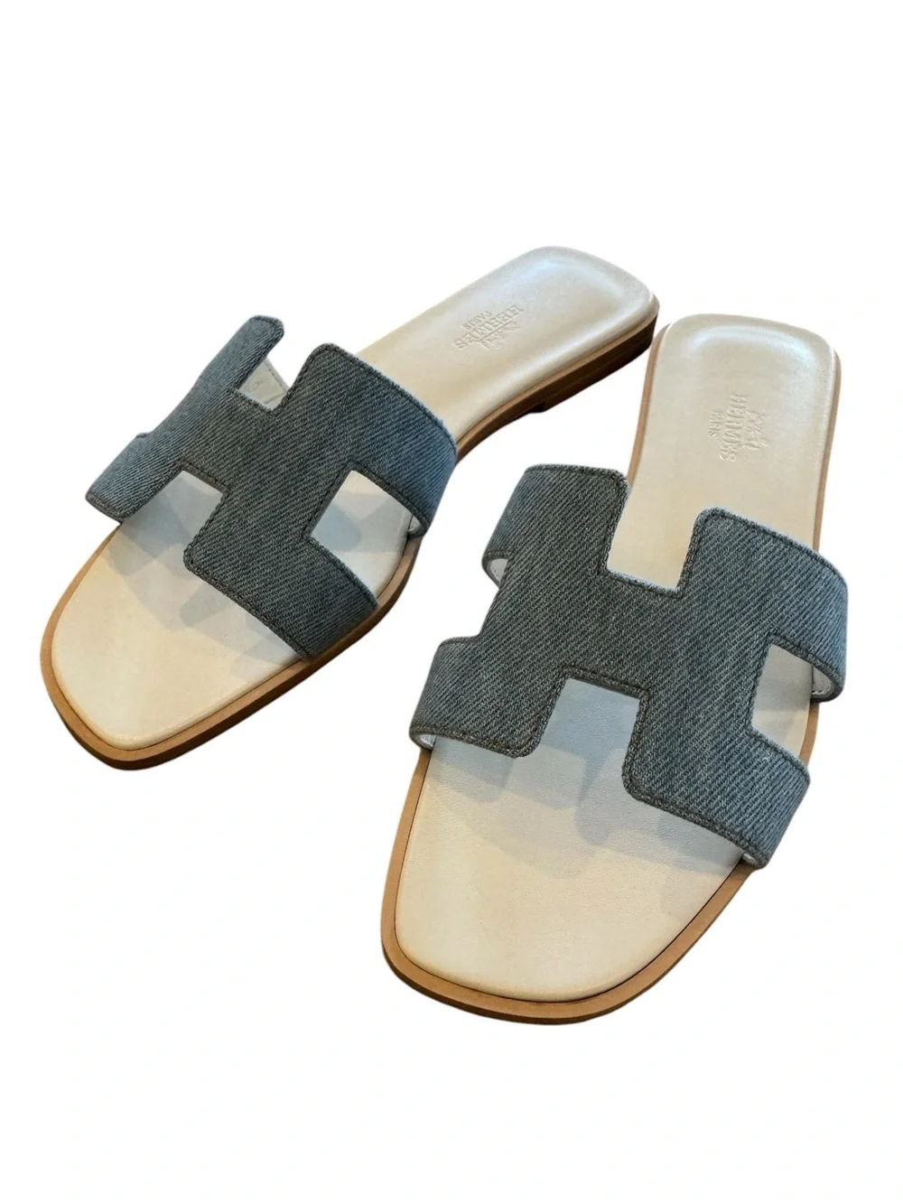 Hermes Oran Sandals in Bleu Clair NWOT